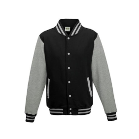 Varsity Jackets - JH043. Kleuren Jet black-Heather grey