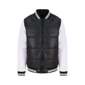 Varsity Pufferjacket JH049 - Jet black - Arctic white