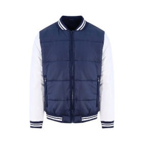 Varsity Pufferjacket JH049 - New french navy - Arctic white