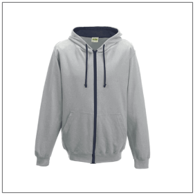 Varsity Zoodie JH053 Heather grey French navy.