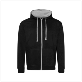 Varsity Zoodie JH053 - Jet black Heather grey.