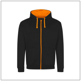 varsity Zoodie JH053 Jet black Orange crush.
