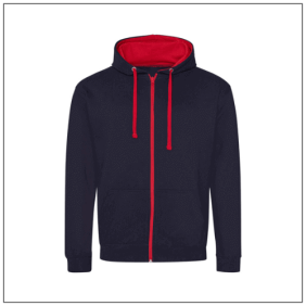 Varsity Zoodie JH053 - New french navy Fire red.