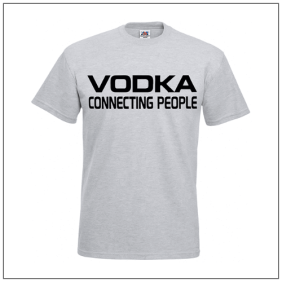 Vodka connecting people bedrukt op een t-shirt