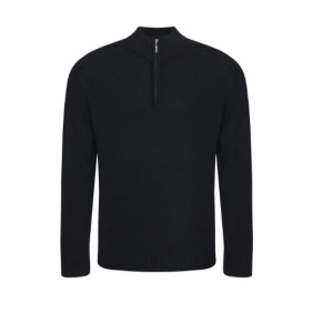 Wakhan 1/4 zip Sustainable Sweater - EA061. Kleuren Black