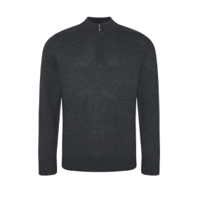 Wakhan zip Sustainable Sweater EA061 Charcoal.
