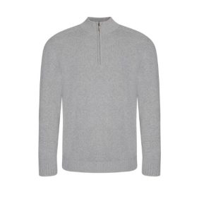 Wakhan 1/4 zip Sustainable Sweater - EA061. Kleuren Heather grey