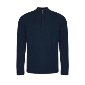 Wakhan zip Sustainable Sweater EA061 Navy.