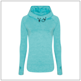 Girlie Cool Cowl Neck Top – Stijlvol sportshirt met col Kleuren Ocean