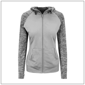 womans Cool Contrast Zoodie JC058 - Grey - Grey melange