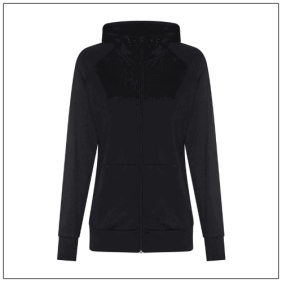 Women's Cool Contrast Zoodie - JC058. Kleuren Jet black