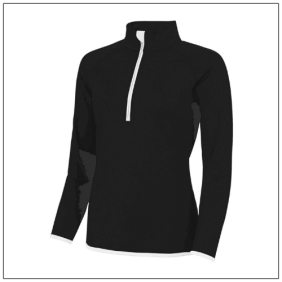 Woman's Cool 1/2 Zip Sweat JC036 - Jet black Arctic white.