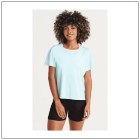 Woman's open back T JC013 - model voorkant