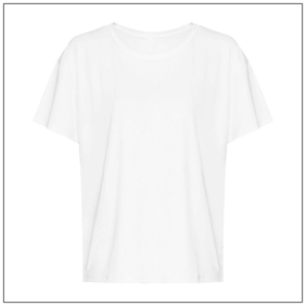 Woman’s Open Back T – Dames sportshirt met open rug Kleuren Arctic white