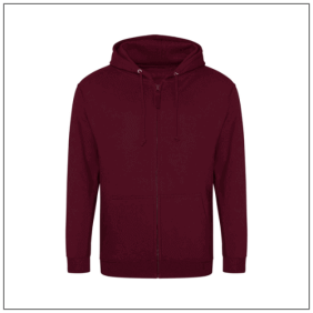 Hoodie met rits JH050 - Burgundy.