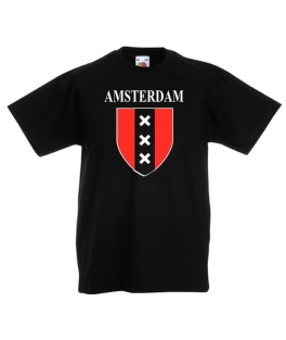 het amsterdamse schild bedrukt op een baby t-shirt.