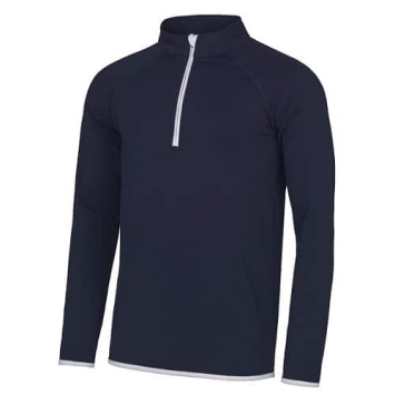 Heren Cool Zip JC031 Sweat French navy - White