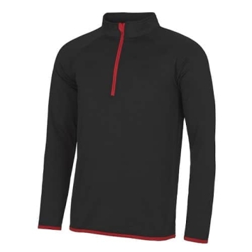 Heren Cool Zip Sweat JC031 jet black-Fire red