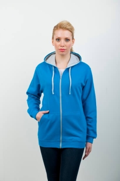Varsity Zoodie JH053 - Sapphire blue Heather grey.
