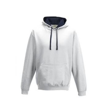 Varsity hoodie JH003 Artic-white French-navy.