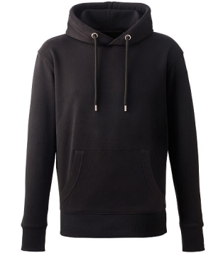 Anthem heren hoodie in de kleur Black met moderne pasvorm, zachte fleecevoering en capuchon met koord – duurzaam en perfect v