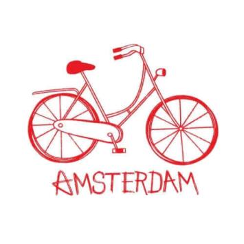 Amsterdam rode fiets t-shirt