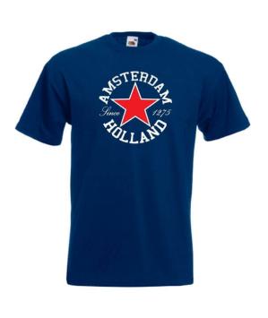 Amsterdam ster t-shirts. Leverbaar in 29 kleuren vanaf maat S t/m XXL.