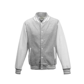 AWDis Varsity jacket JH043 Heather grey-white