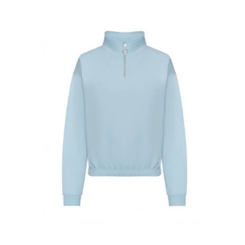 Womens Croppd Zipp Sweater JH037 Sky blue.