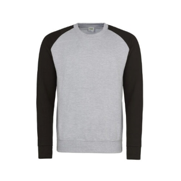 Baseball Sweat JH033 -  Heather grey Jet black