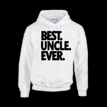 Best Uncle ever hoodie wit met zwarte print