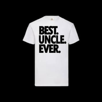 Best Uncle ever t-shirt wit met zwarte print