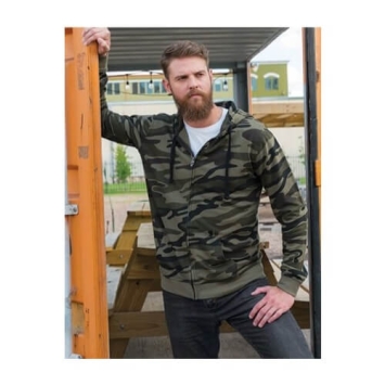 Camouflage hoodie groen voorkant