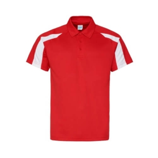 Cool Contrast Polo JC043 - Fire Red - Arctic White