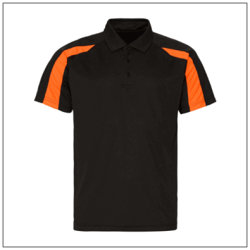 Contrast Cool Polo JC043 Jet Black - Electric Orange