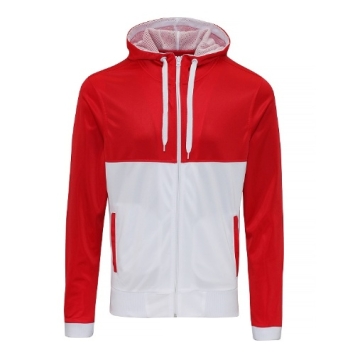 Cool Retro TRack Zoodie JC061 - Fire red / Arctic white