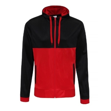 Cool Retro TRack Zoodie JC061 - Jet Black / Fire Red