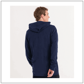 Corcovado Organic Hoodie EA041 Jet black model achterkant