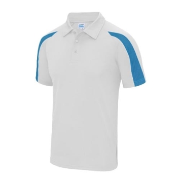 Dri-Fit contrast heren poloshirt JC043 Arctic-white Sapphire-blue.