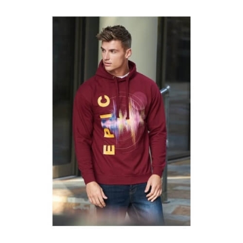 Epic print hoodie JH011 Burgundy - model