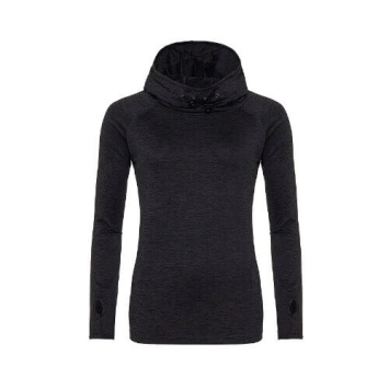 Woman's Cool Cow Neck Top JC038 - Black slate melange.