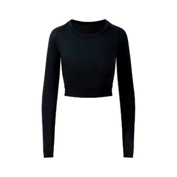 Girlie Long Sleeve Crop T JC039 Jet black