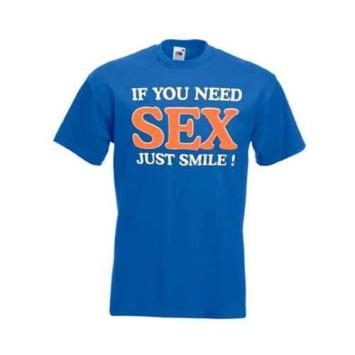 if you sex just smile print bedrukt op een t-shirt