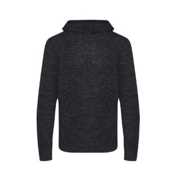 Iguazu Sustainable Knitted Hoodie EA080 Charcoal-Black.