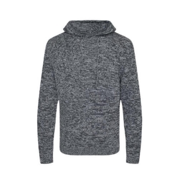Iguazu Sustainable Knitted Hoodie EA080 Heather grey-Charcoal.