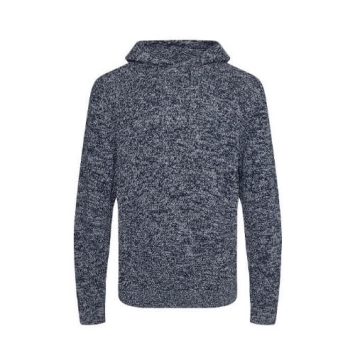 Iguazu Sustainable Knitted Hoodie EA080 Navy-Heather grey.