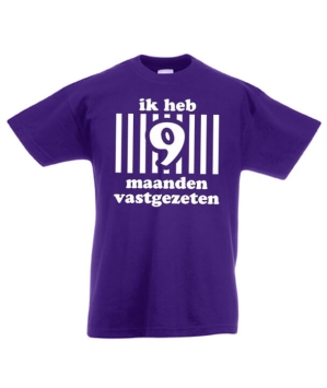 Ik heb 9 maanden vast gezeten baby t-shirt paars