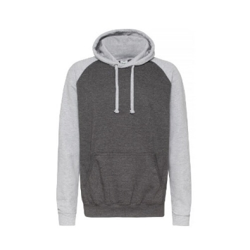 Baseball hoodie JH009 Charcoal Heather grey