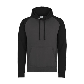 AWDis Baseball Hoodie JH009 Charcaol-Jet back