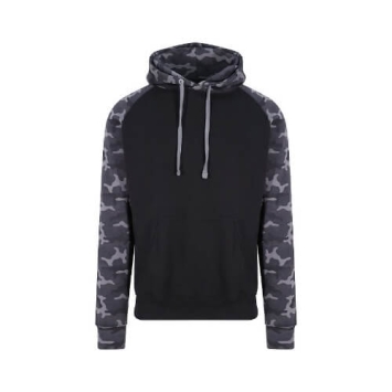 Camouflage Baseball hoodie JH009 Solid Black - Black Camo